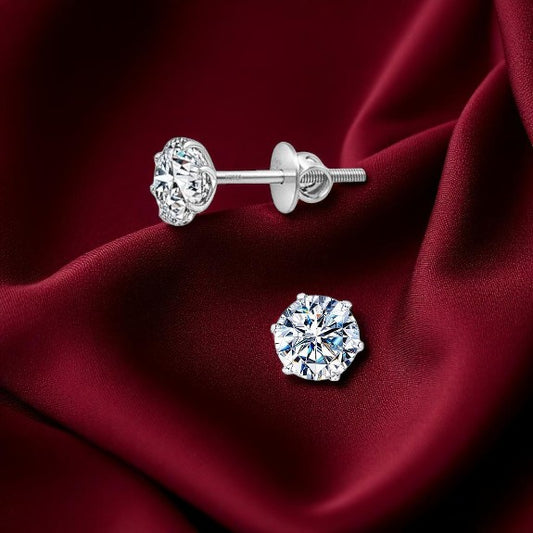 Premokshi 925 Sterling Silver Stud Earrings (925-EAR103-4MM)