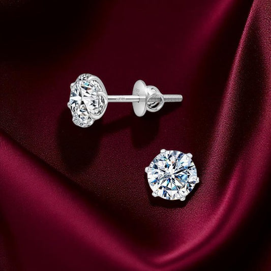 Premokshi 925 Sterling Silver Stud Earrings (925-EAR103-6MM)