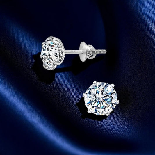 Premokshi 925 Sterling Silver Stud Earrings (925-EAR103-7MM)