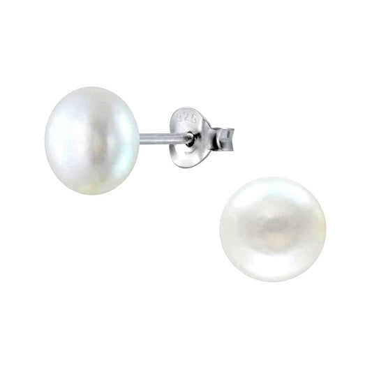 Premokshi Fresh Water Pearl 925 Sterling Silver Stud Earrings (925-EAR-1-8MM)