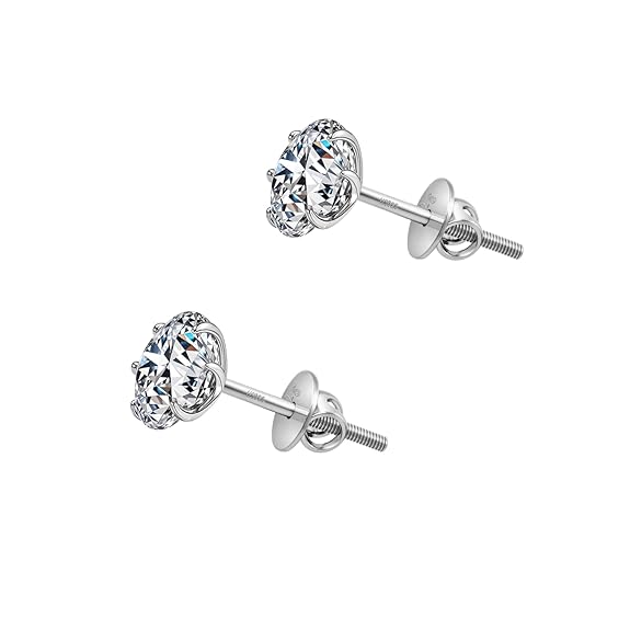 Premokshi  925 Sterling Silver Stud Earrings (925-EAR103-6MM)