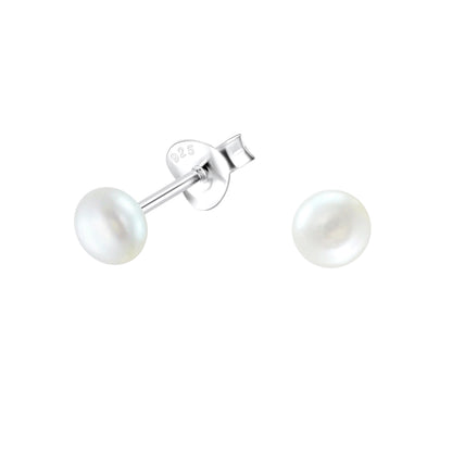 Silver Fresh Water Pearl 925 Sterling Silver Stud Earrings (925-EAR-1-4MM)