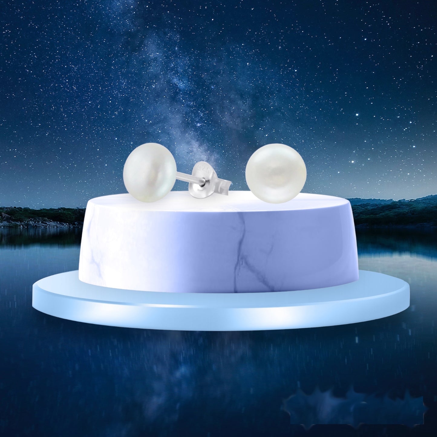 Premokshi Fresh Water Pearl 925 Sterling Silver Stud Earrings (925-EAR-1-6MM)