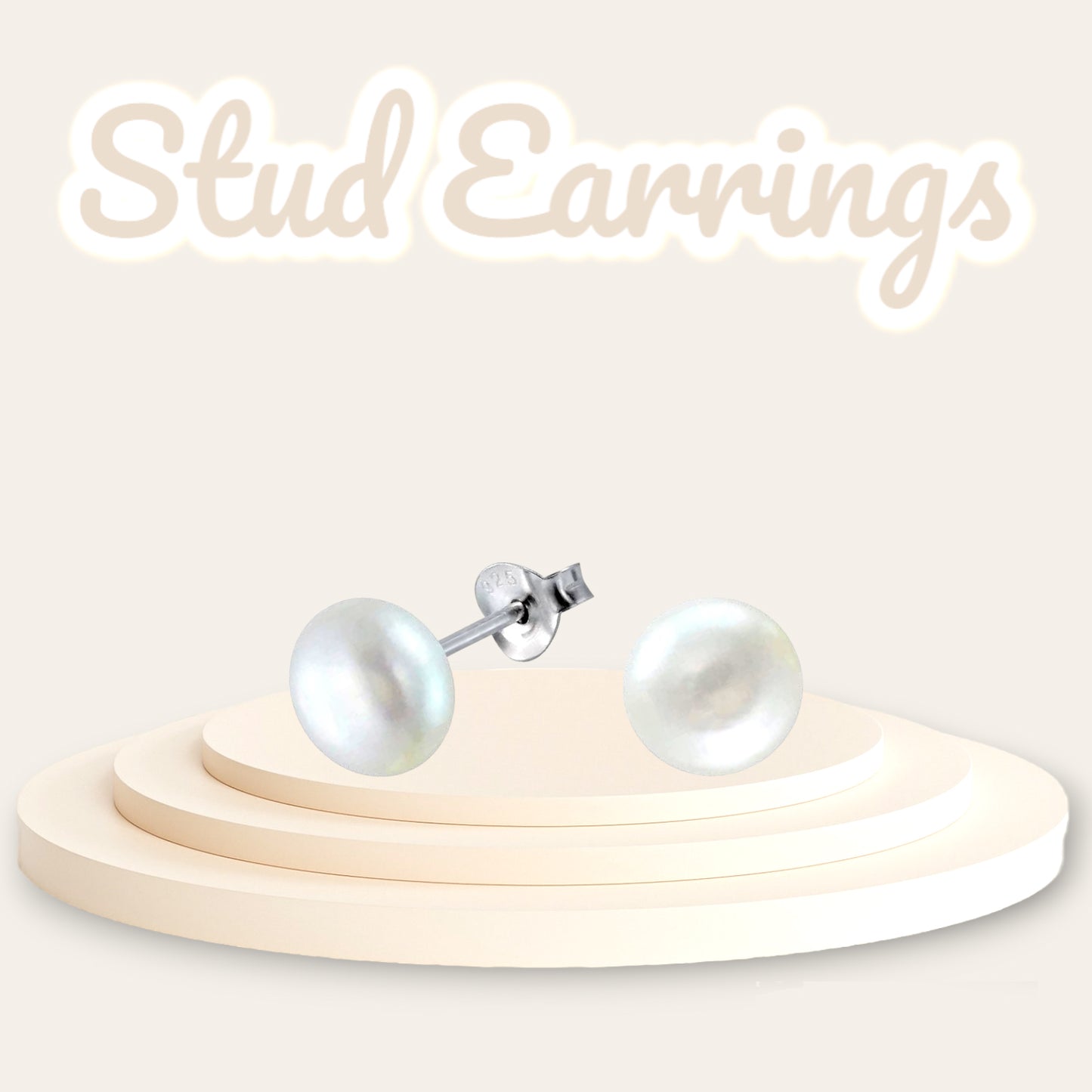 Premokshi Fresh Water Pearl 925 Sterling Silver Stud Earrings (925-EAR-1-6MM)
