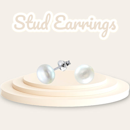 Premokshi Fresh Water Pearl 925 Sterling Silver Stud Earrings (925-EAR-1-8MM)