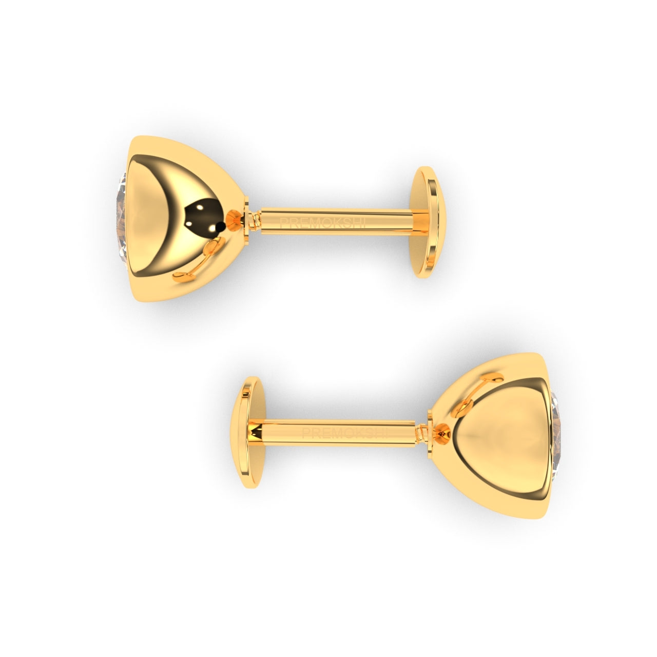 Pure Yellow Gold Stud Earring For Women, Man, Boys and Girls (EAR101-5MM-WHITE)